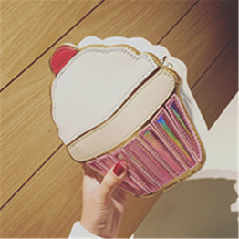 2019 Creative Style Woman Hamburger Ice Cream Cupcake PU Chains bags Cute Cartoon Hamburger Popcorn Fries 3D Messenger Bags