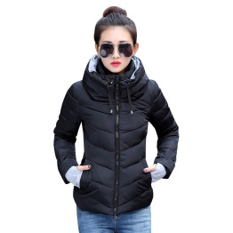 2019 Winter Jacket women Plus Size Womens Parkas Thicken Outerwear solid hooded Coats Short Female Slim Cotton padded basic tops