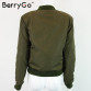 BerryGo Winter parkas Army Green bomber jacket Women coat cool basic down jacket Padded zipper chaquetas biker outwear32551952304