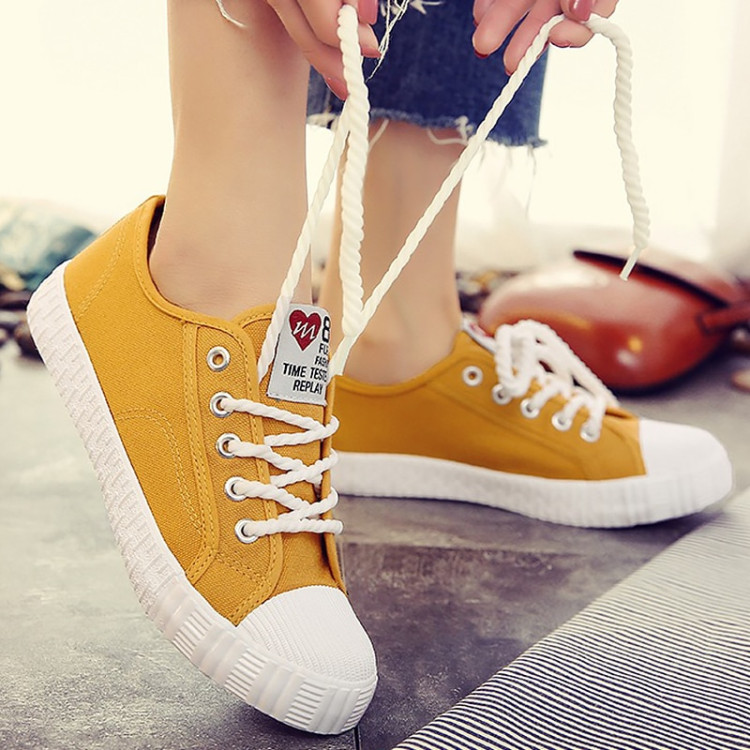 Canvas shoes for girls 2019 Spring Fashion Sneakers Solid Sewing Women ...