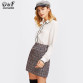 Dotfashion Zip Back Tweed Winter Skirt Women 2019 New Arrival Multi Plaid Cute Bottoms For Ladies A Line Short Skirt