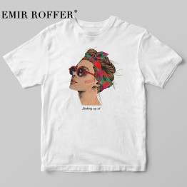 EMIR ROFFER 2019 Fashion Cool Print Female T-shirt White Cotton Women Tshirts Summer Casual Harajuku T Shirt Femme Top 