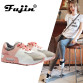 Fujin 2019 New Leather Shoes Handmade Brand Tenis Feminino Women Casual Shoes Lace Up Sneakers Fashion Flats Vulcanized Shoes