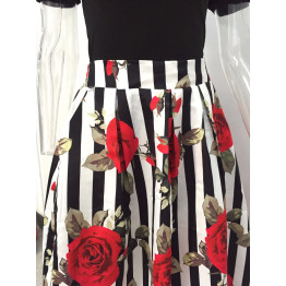JRRY New Two Pieces Casual Women Maxi Dresses Short Sleeve Black Top Long Pattern Floral Dress Plus Size 6XL Vestidos