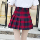 Jielur 2019 College Sweet Girls Plaid All-match Bottom S-XL High Waist Slim A-line Mini Skirt Pink Khaki Red Kpop Fashion Faldas