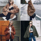 Nadafair Fleece Faux Fur Plus Size Jacket Coat Women Autumn Plush Warm Thick Oversize Teddy Coat Female Casual Overcoat