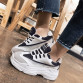 Size35-43 2019 New Fashion Autumn Women Shoes Ladies Casual Shoes High Platform Female Sport Black & White Bling Totem Sneakers