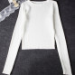 Tops Women O-neck Long Sleeve Clothing Crop Top Feminine White Black Knitted Cropped Tops For Women T Shirt Wholesale
