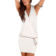 Women Clothes Women Sexy Deep V-neck Sleeveless Mini Dress Summer Beach Dress with Belt32693074044
