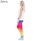 Zohra Autumn Winter Leggings Printed Women Legging Colorful Triangles Rainbow Legins High Waist Elastic Leggins Silm Women Pants