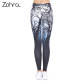 Zohra New Design Women Legging Trees Printing Blue Fitness Leggings Fashion High Waist Woman Pants