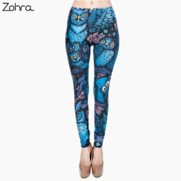 Zohra New Hot Night Owl Full Printing Pants Women Clothing Ladies fitness Legging Stretchy Trousers Skinny Leggings